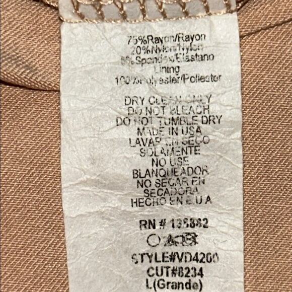 The Vintage Shop Asymmetrical Tan Dress Size Large - Picture 6 of 6